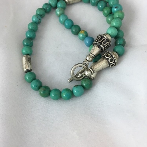 Native American Turquoise and Sterling Necklace - Picture 7 of 8